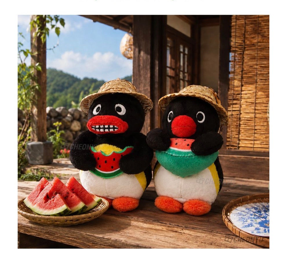 韓國Pingu 和Pinga 夏日吃西瓜造型匙扣 [預購貨品，下單後14天出貨]