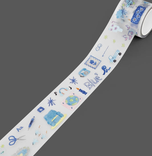 Glen 手繪純色200 枚貼紙 - 藍色系 (預購貨品，下單後14天出貨)