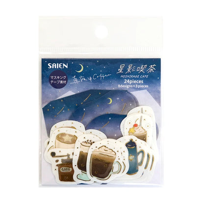 日本Saien 星影喫茶和紙貼紙 - 真夜中
