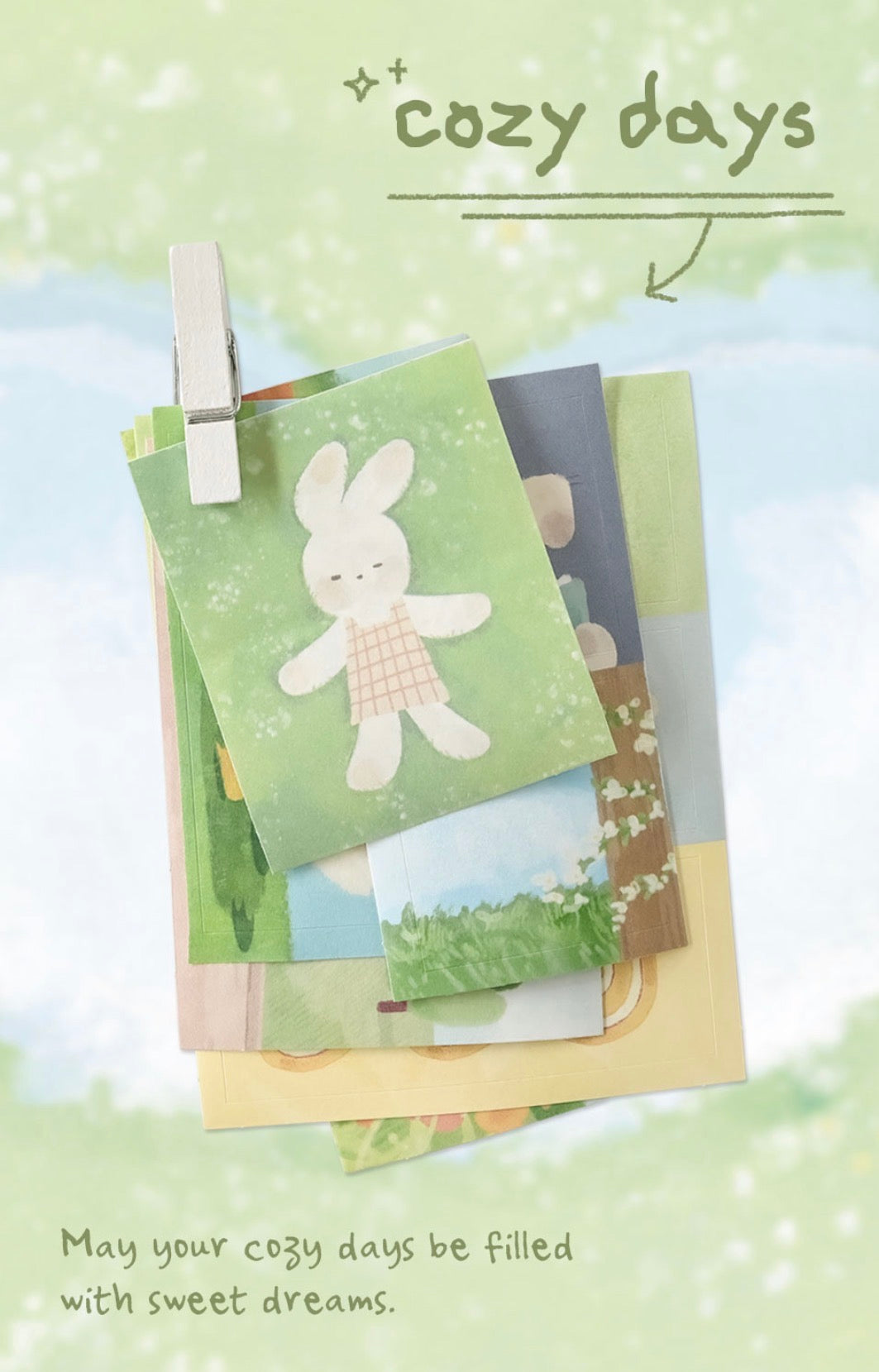 韓國Monolike 溫柔小動物拼貼素材包 Cozy Days Label Stickers Pack *可書寫* [預購貨品，下單後14天出貨]