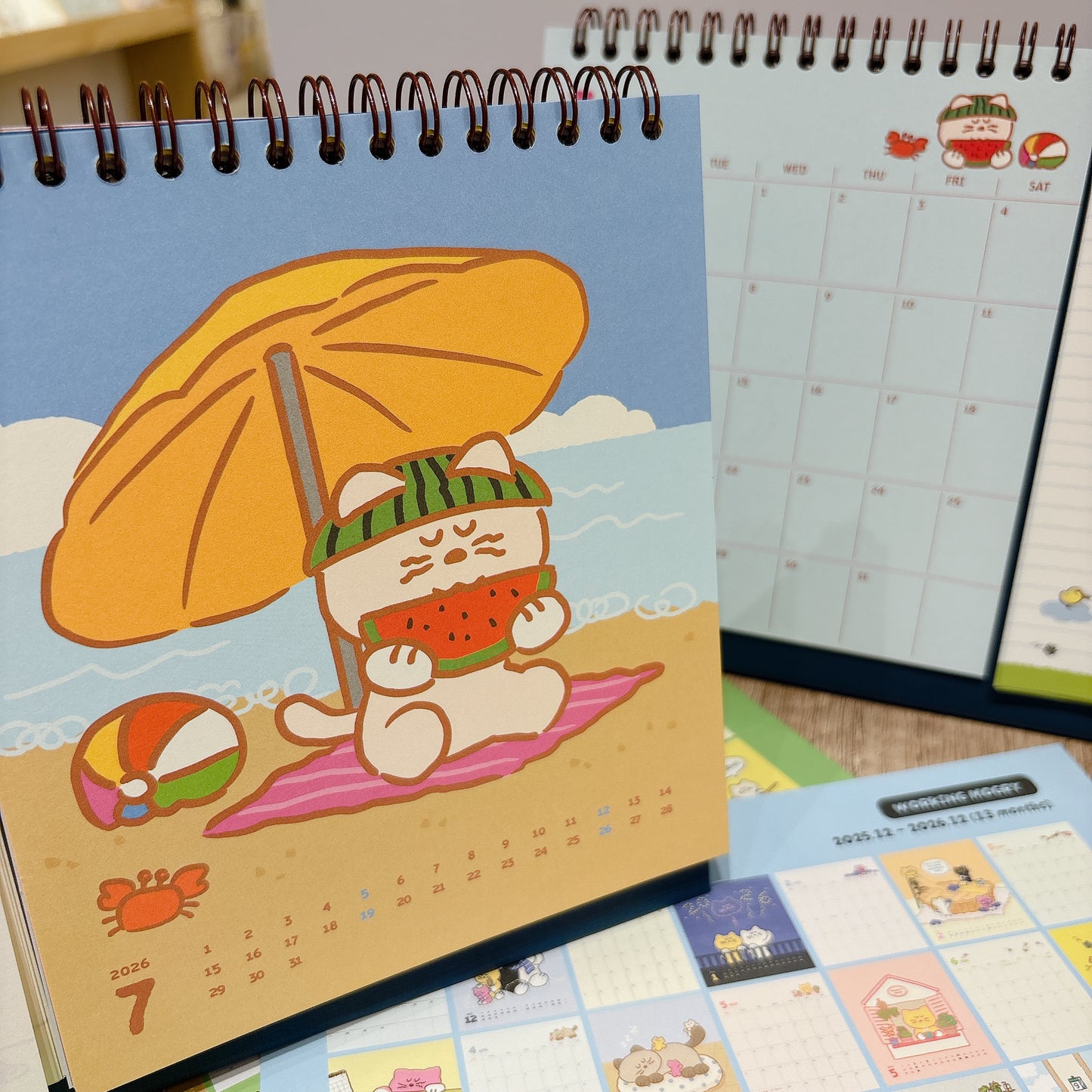 2026 韓國 Mogry Cat Twin Calender 桌面月曆 (with Memo Pad) * [預購貨品，下單後14天出貨]