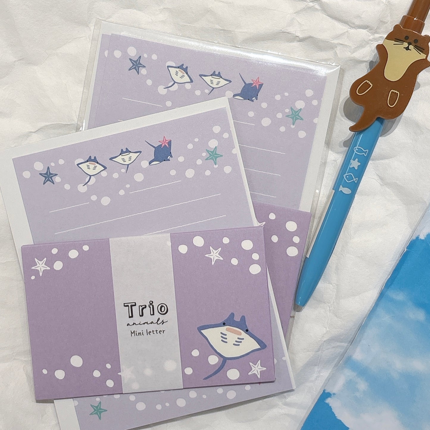 日本 Trio Animal 迷你信紙 Letter Set - 魔鬼魚