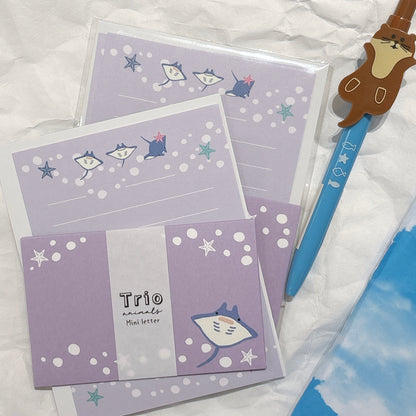 日本 Trio Animal 迷你信紙 Letter Set - 魔鬼魚