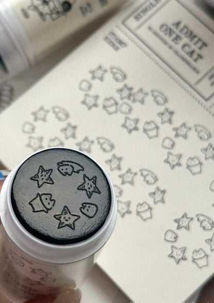 韓國Mewmewbeam 復古懷舊自帶墨水印章 - 星之系列* [預購貨品，下單後14天出貨]