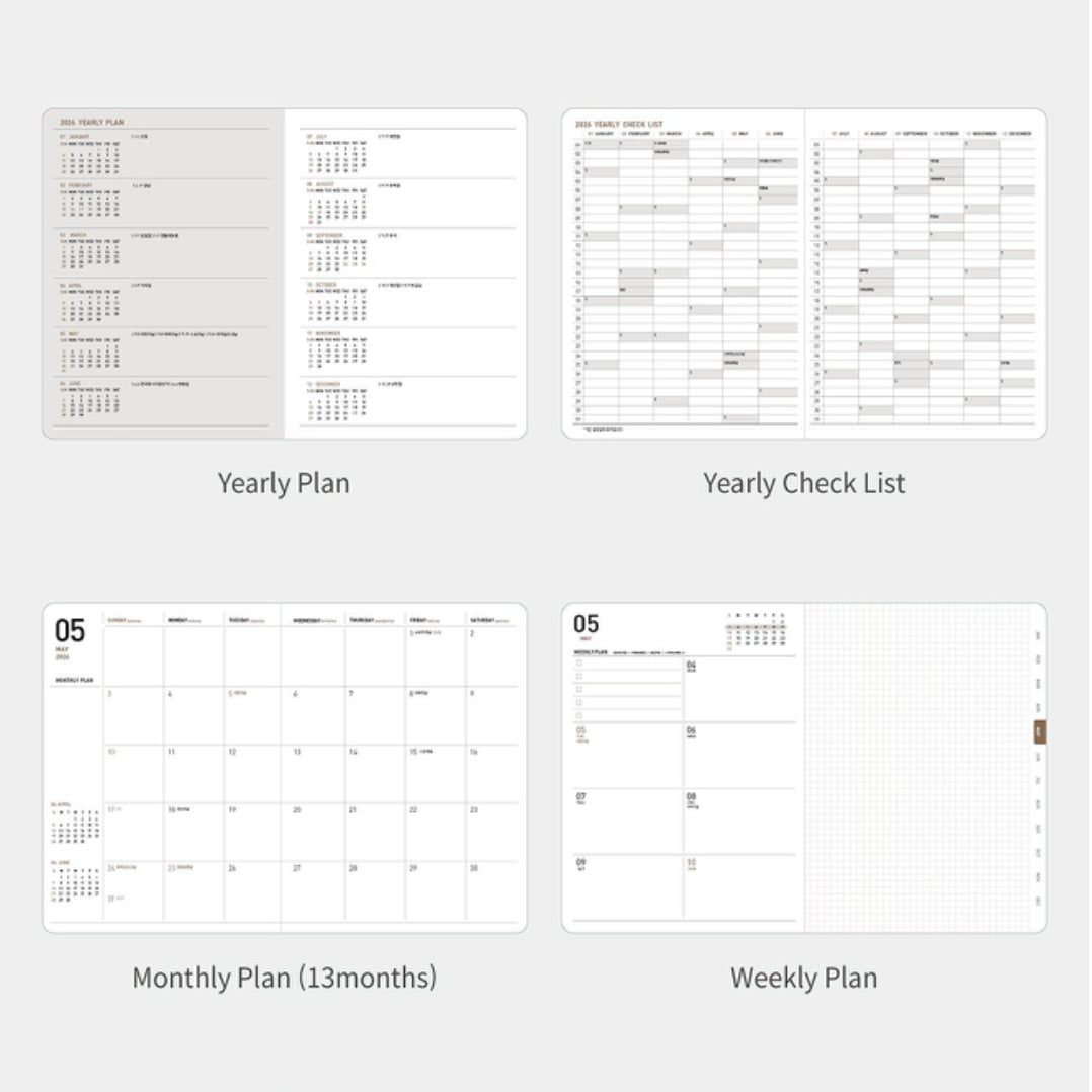 韓國2026 Ardium Pocket Schedule 月週計劃 - 4 色選擇 [預購貨品，下單後14天出貨]