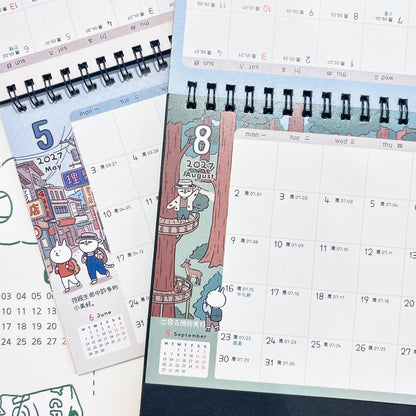 台灣 跨年 26 - 27 跟兔子環遊世界 桌上月曆 「2026 七月 至 2027 十二月」