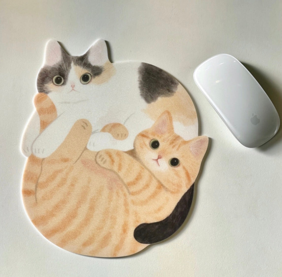 韓國Nya Nya 我最愛貓咪的系列特輯 - 軟乎乎貓咪的滑鼠墊：黃貓和三花