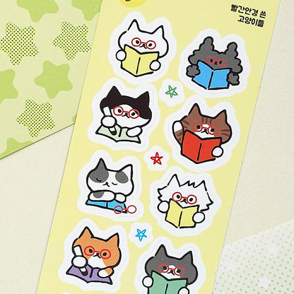 韓國插畫家썸켓츠 貼紙系列 - 閱讀貓咪