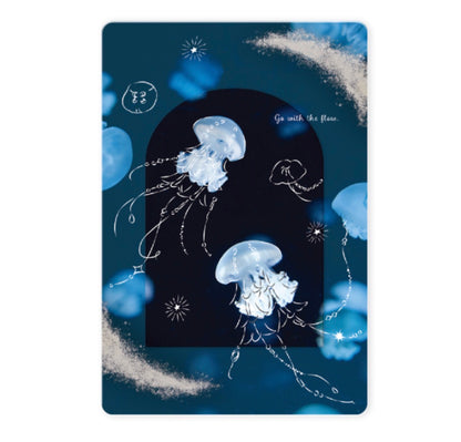 日本Ryuryu  天空や時間銀箔加工透明書簽卡片系列 - 夜水母 [ Pre-order]
