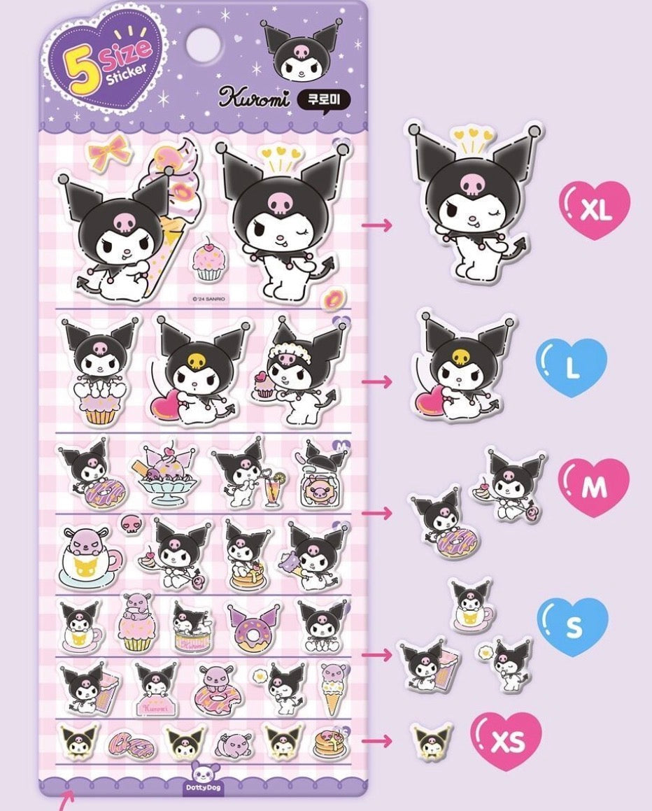 Sanrio Characters Five Size 貼紙 - 水怪 [預購貨品］
