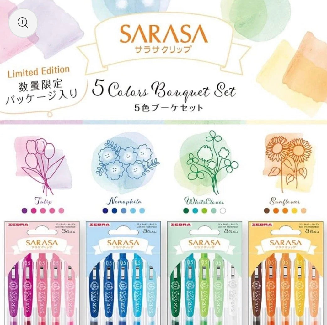 Zebra Sarasa Boutique 花束之色 5 Color Gel Pen Set - 四色選擇