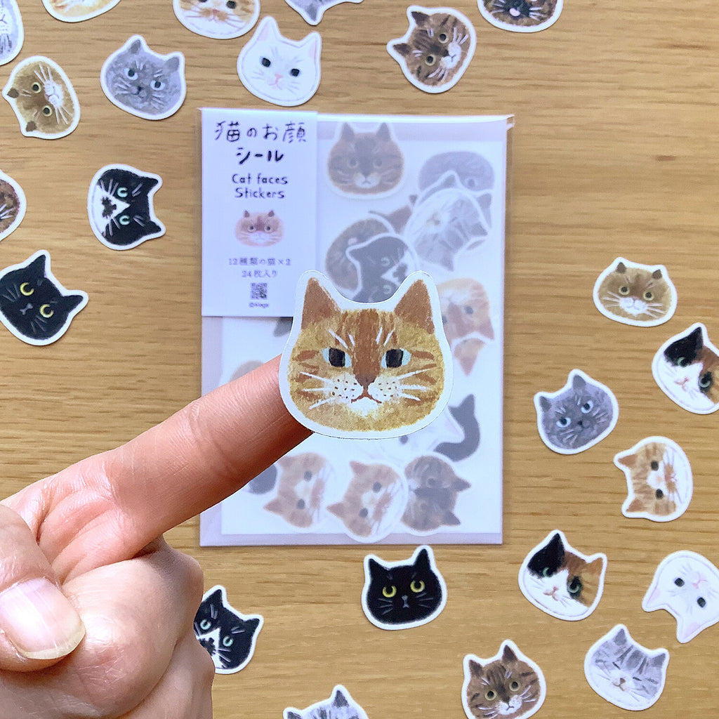 日本4 legs 彩繪貓咪系列: 貓咪大頭貼 手帳貼紙包
