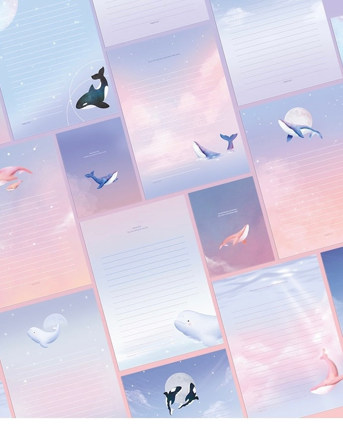 韓國雲彩鯨魚信紙套裝 - 4 款選擇