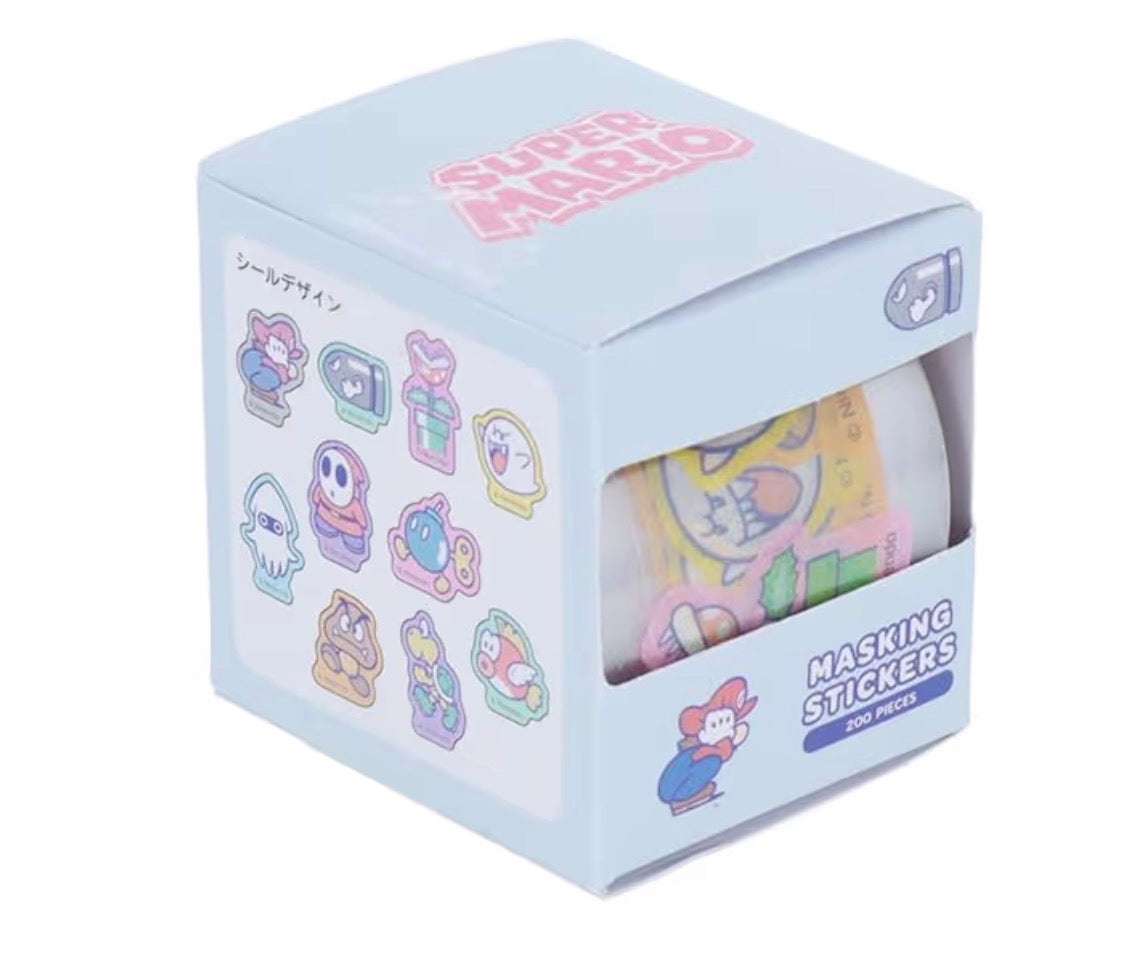 日本Nintendo Super Mario 盒裝貼紙：可愛的敵人們！(一卷200張‼️）