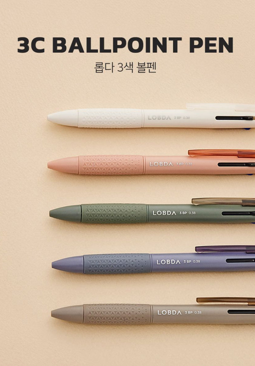 韓國Lobda 霧色系列三色筆 （黑、紅、藍）