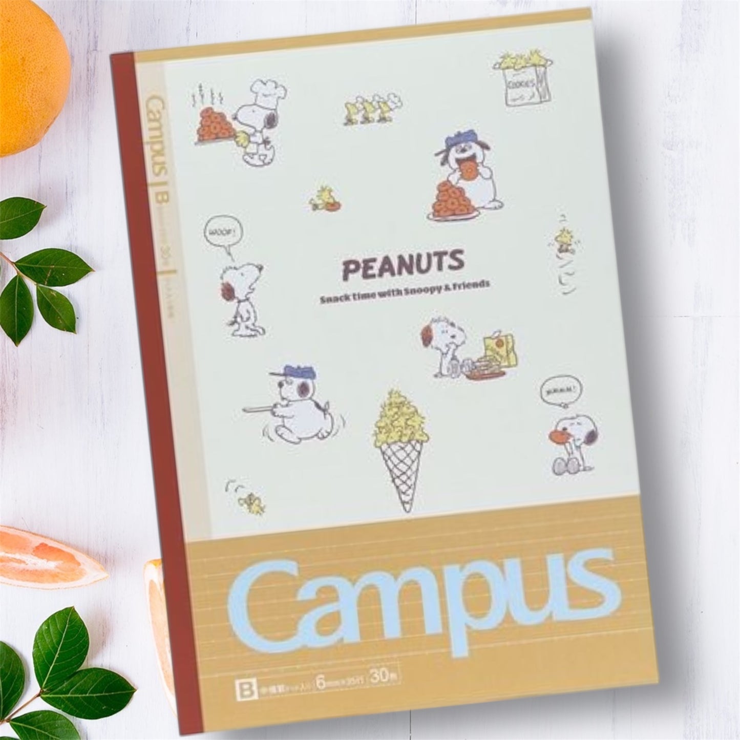Snoopy x Campus 美食系列橫線筆記本套裝 - 一套5 入* [預購貨品，下單後14天出貨]
