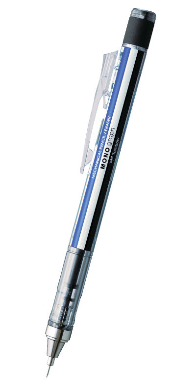 Tombow Mono graph 0.5 鉛芯筆 - 黑白藍經典筆桿
