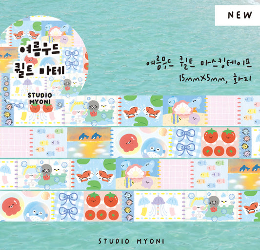 韓國Miyori 四季手帳紙膠帶 - 夏天的金魚和八爪魚* [預購貨品，下單後14天出貨]