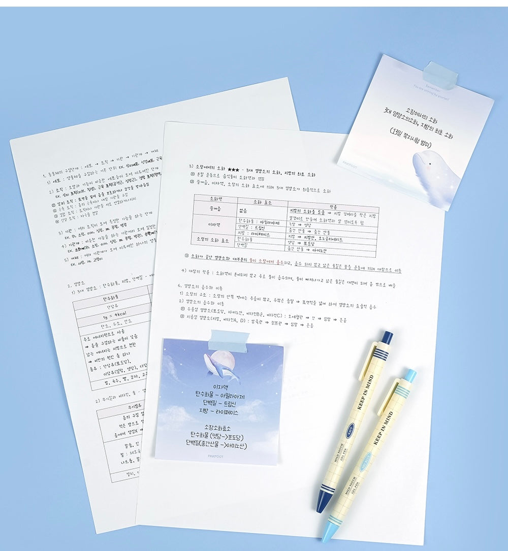 韓國雲彩鯨魚便條簿 - 4 款選擇* [預購貨品，下單後14天出貨]