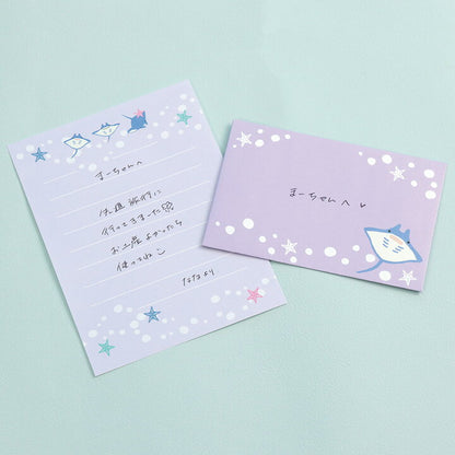 日本 Trio Animal 迷你信紙 Letter Set - 魔鬼魚