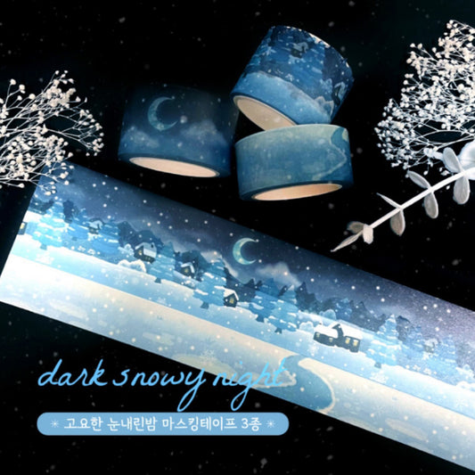 韓國Malang Day 和紙紙膠帶 - The Dark Snowy Night [預購貨品，下單後14天出貨]