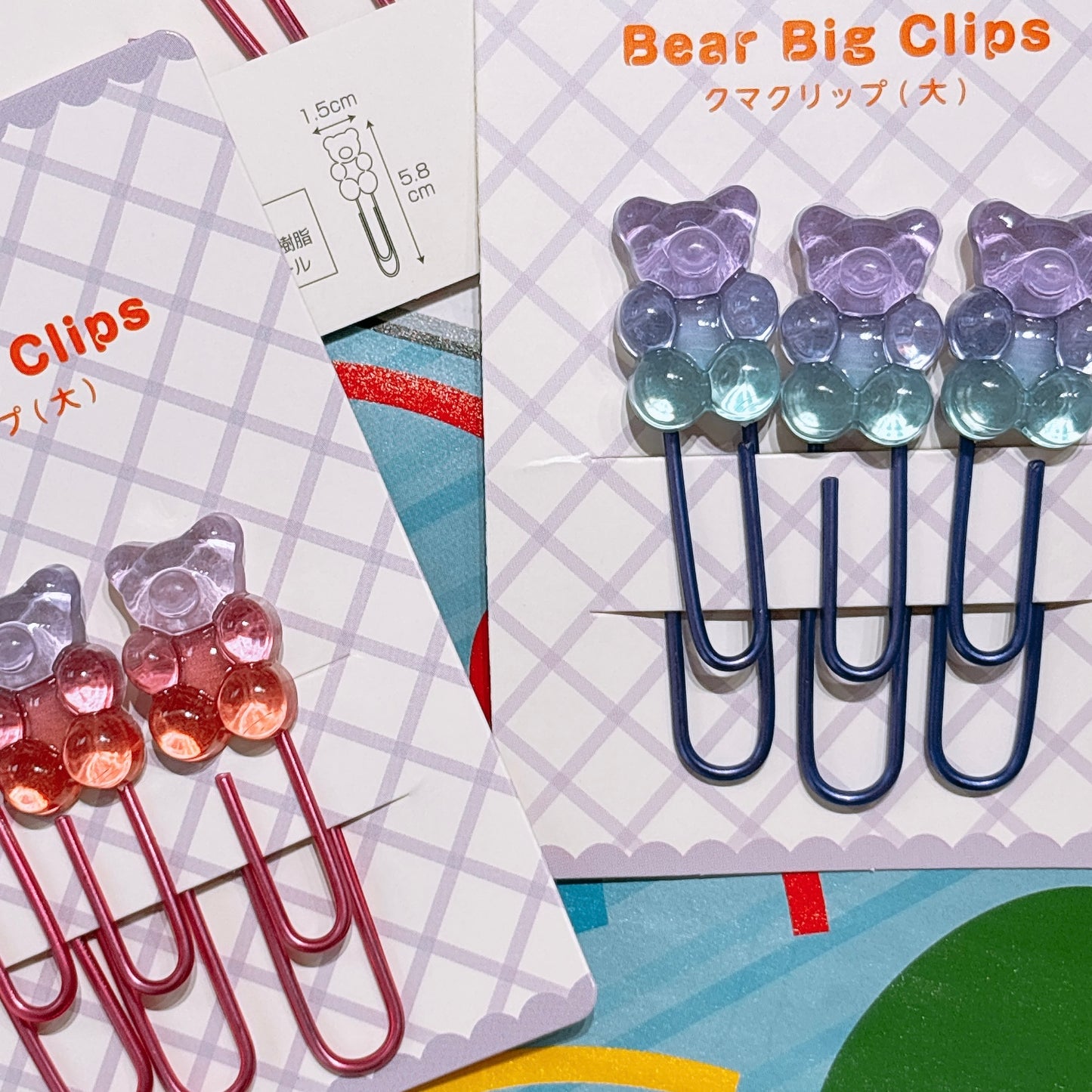日本 echo Clip 熊仔糖 Gummy Bears 萬字夾 - 一套3個