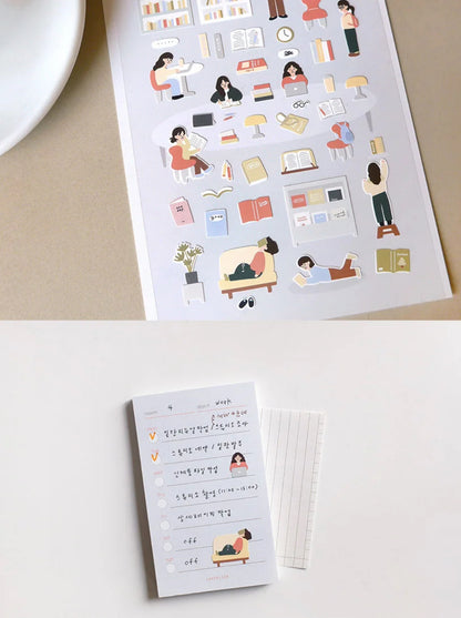 韓國Suatellier 手帳貼紙 -in the library