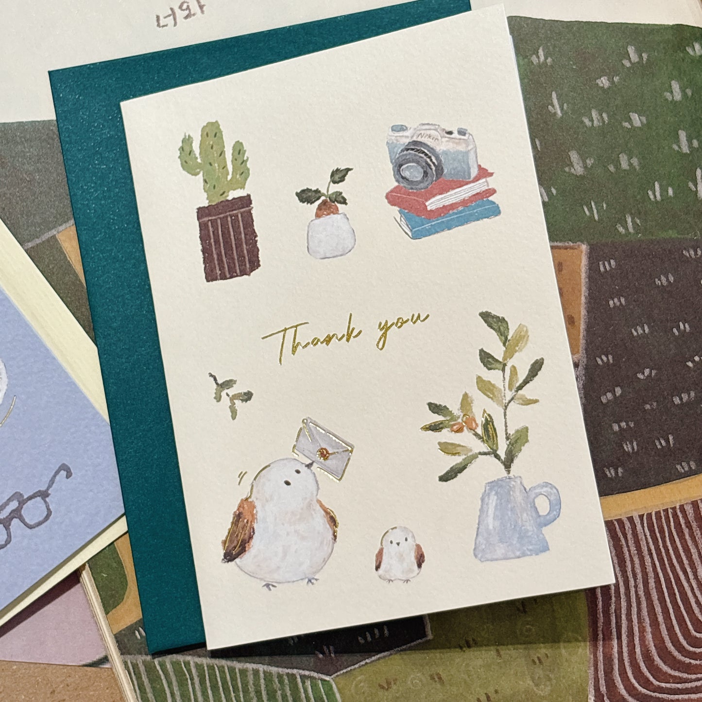 台灣手繪燙金心意卡 - Thankyou