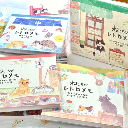日本 昭和貓咪 🐱 方形便條簿 - 四款
