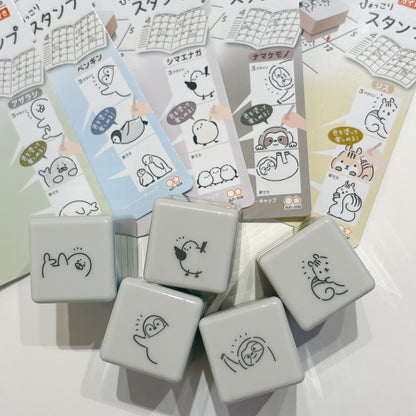 日本層層疊Corner☆Stamp 自帶墨印章第二彈 - 滑滑企鵝🐧