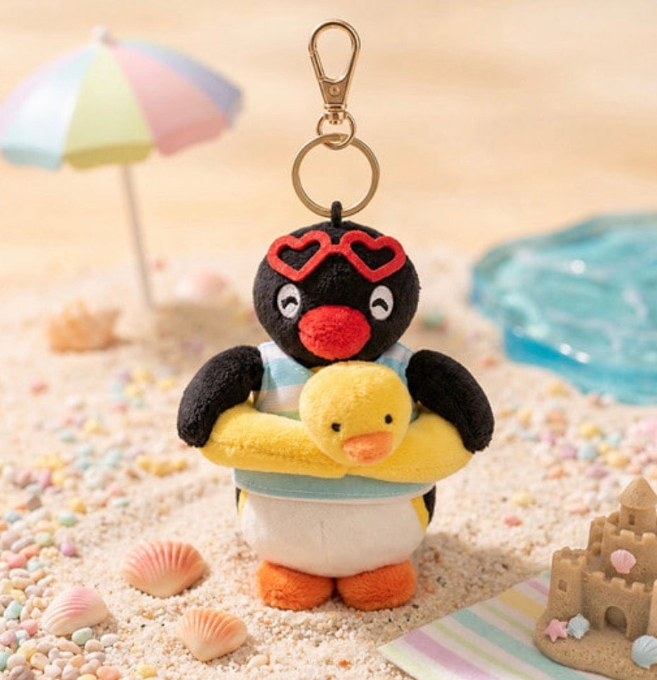 韓國Pingu 和Pinga 沙灘嬉水造型匙扣[預購貨品，下單後14天出貨]