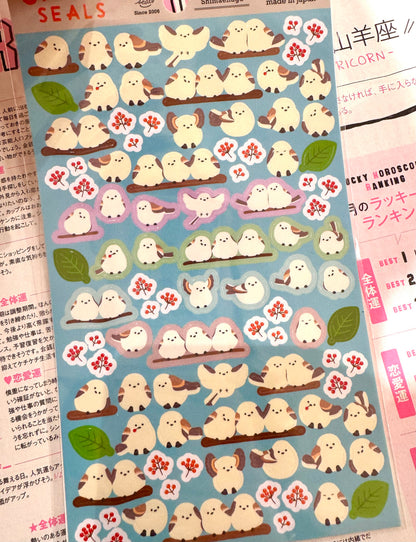 日本小鳥貼紙系列 Ryu ryu Circle Seals 雪鳥貼紙