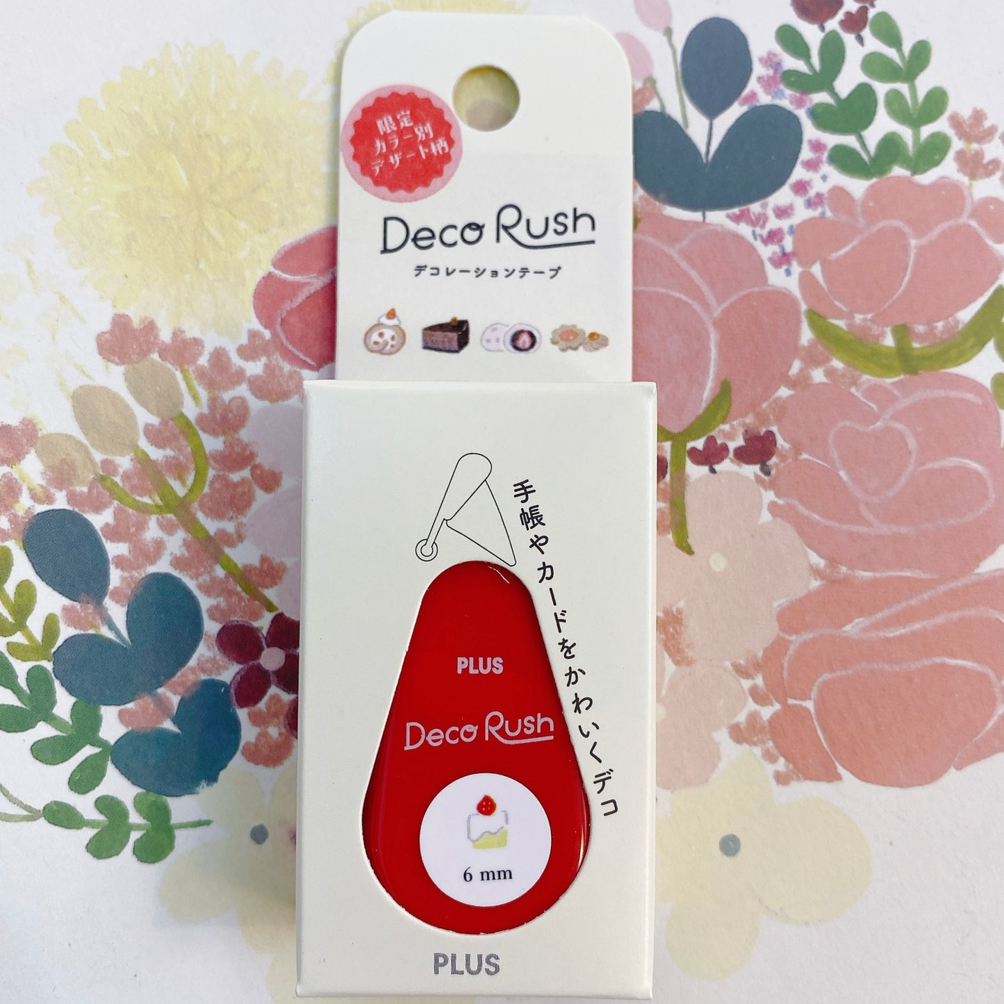 日本 Deco Rush 圖案６ｍｍ膠帶 : 甜點派對 - Red