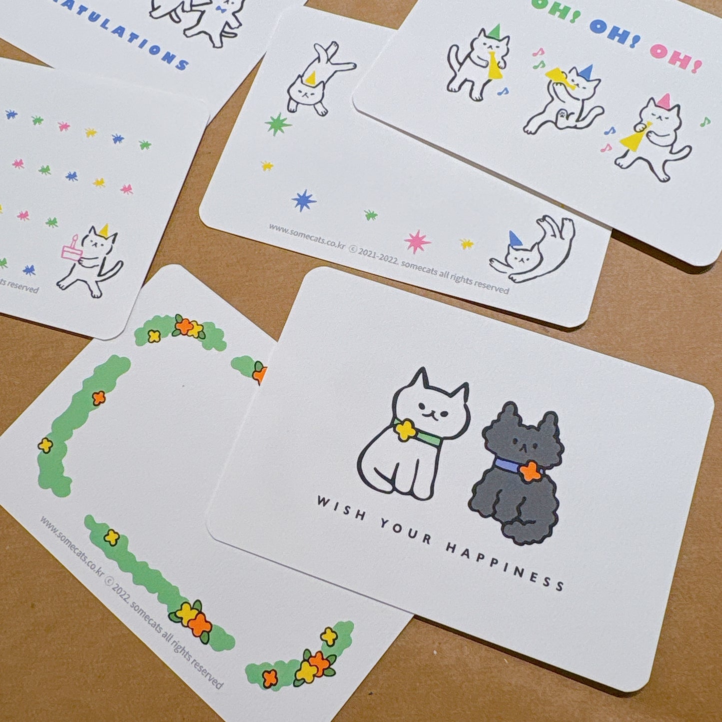 韓國插畫師썸캣츠可愛貓咪小卡 - Wish You Happiness ☺️
