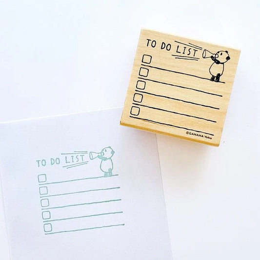 日本木製印章 - 熊貓 To do list