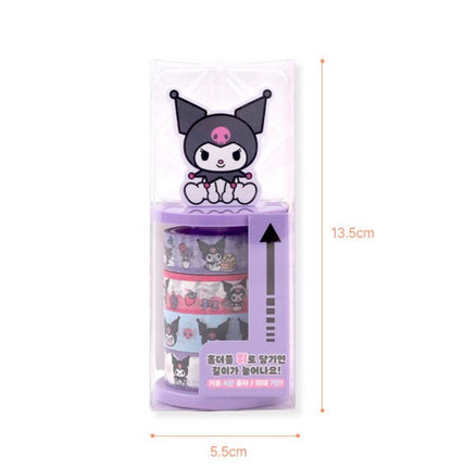 日本Sanrio Characters 紙膠帶Holder 連紙膠帶套裝 - 肉桂狗 / 水怪 / Kuromi / Hello Kitty / My Melody [預購貨品］