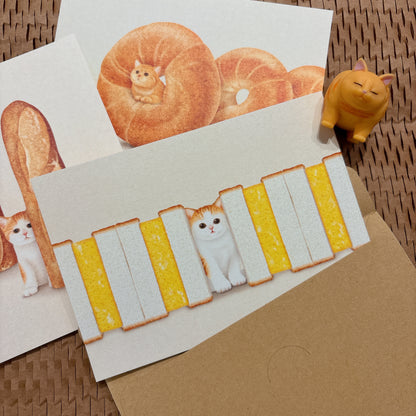 日本Artish - 藤沢さだみ 貓咪烘焙明信片 - 四款選擇