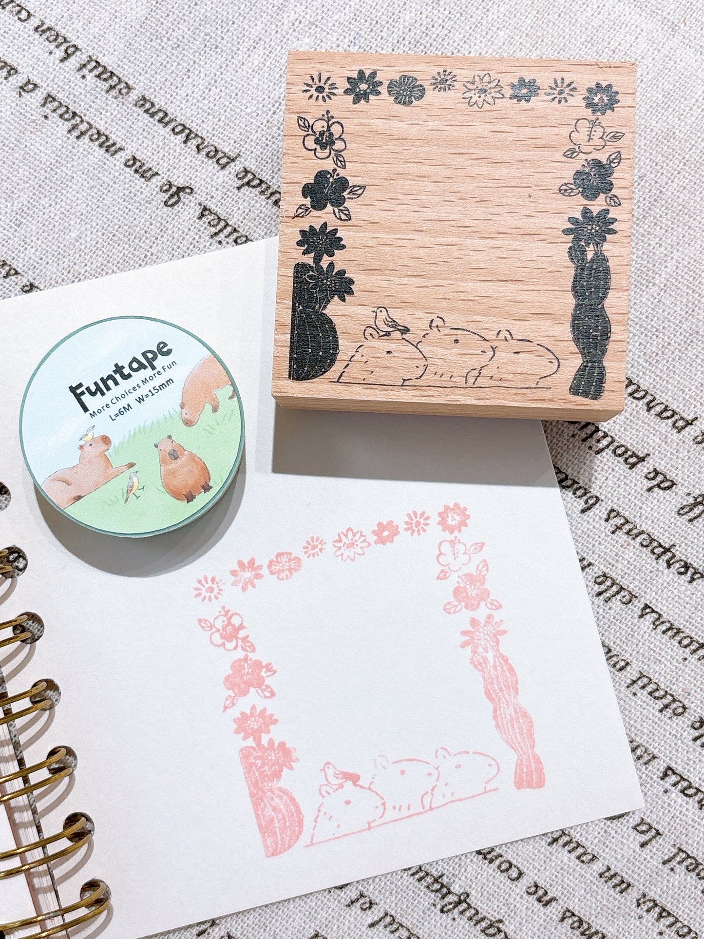 日本 I love Stamp 木製框框印章 - 人氣王👑水豚君