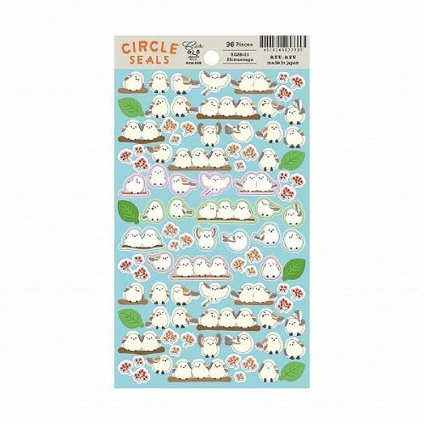 日本小鳥貼紙系列 Ryu ryu Circle Seals 雪鳥貼紙