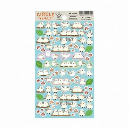 日本小鳥貼紙系列 Ryu ryu Circle Seals 雪鳥貼紙