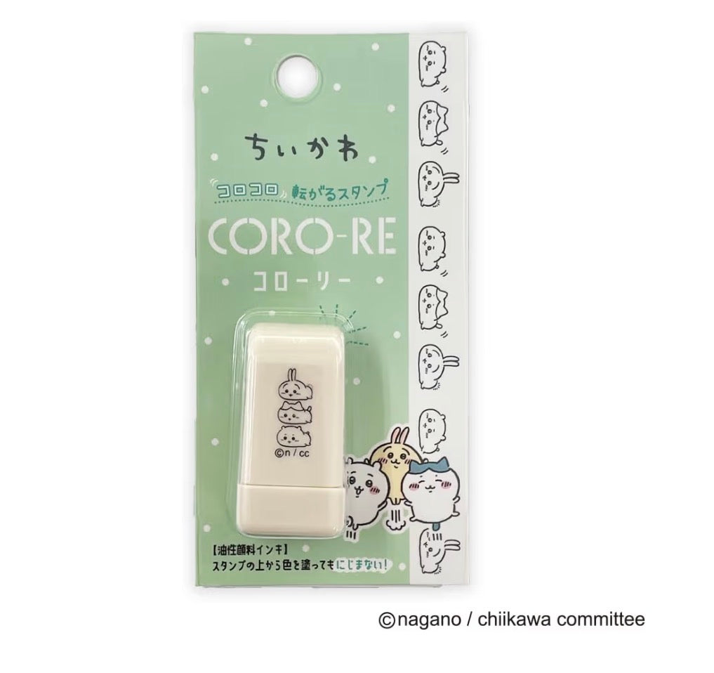日本Chiikawa x Coro-re 滾輪式轆轆印章 - 團隊系列: 栗子與風獅