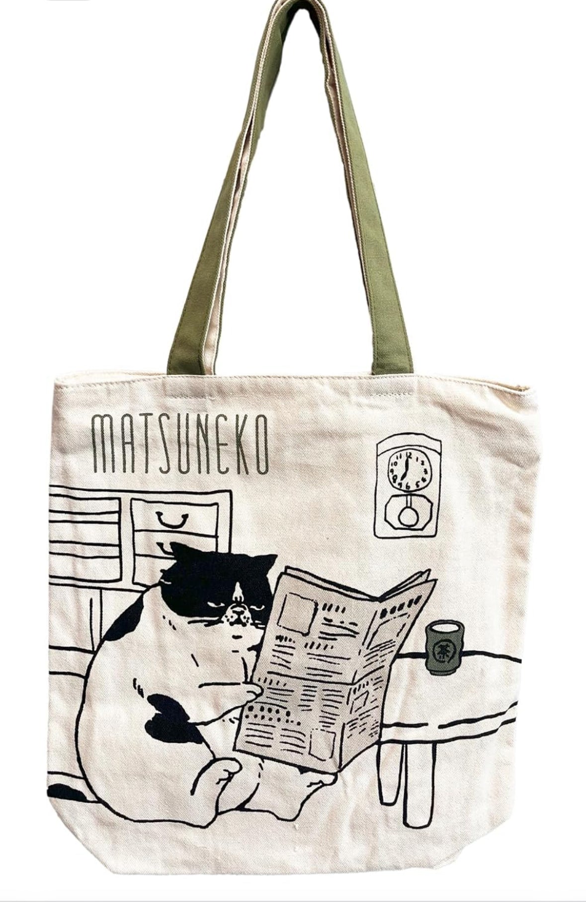 日本Esola 宅宅肥貓系列Totebag - 貓貓睇報紙 (可放A4尺寸）現貨發售💛