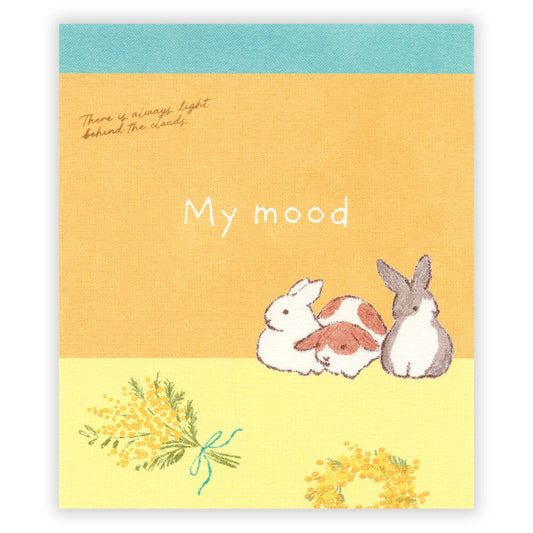 日本 NB Lovely Pets My Mood 四圖案 80頁便條簿 - 兔兔