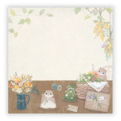 日本可愛動物小店主題便條貼 (4 種尺寸‼️) - 活潑飛鼠的花店