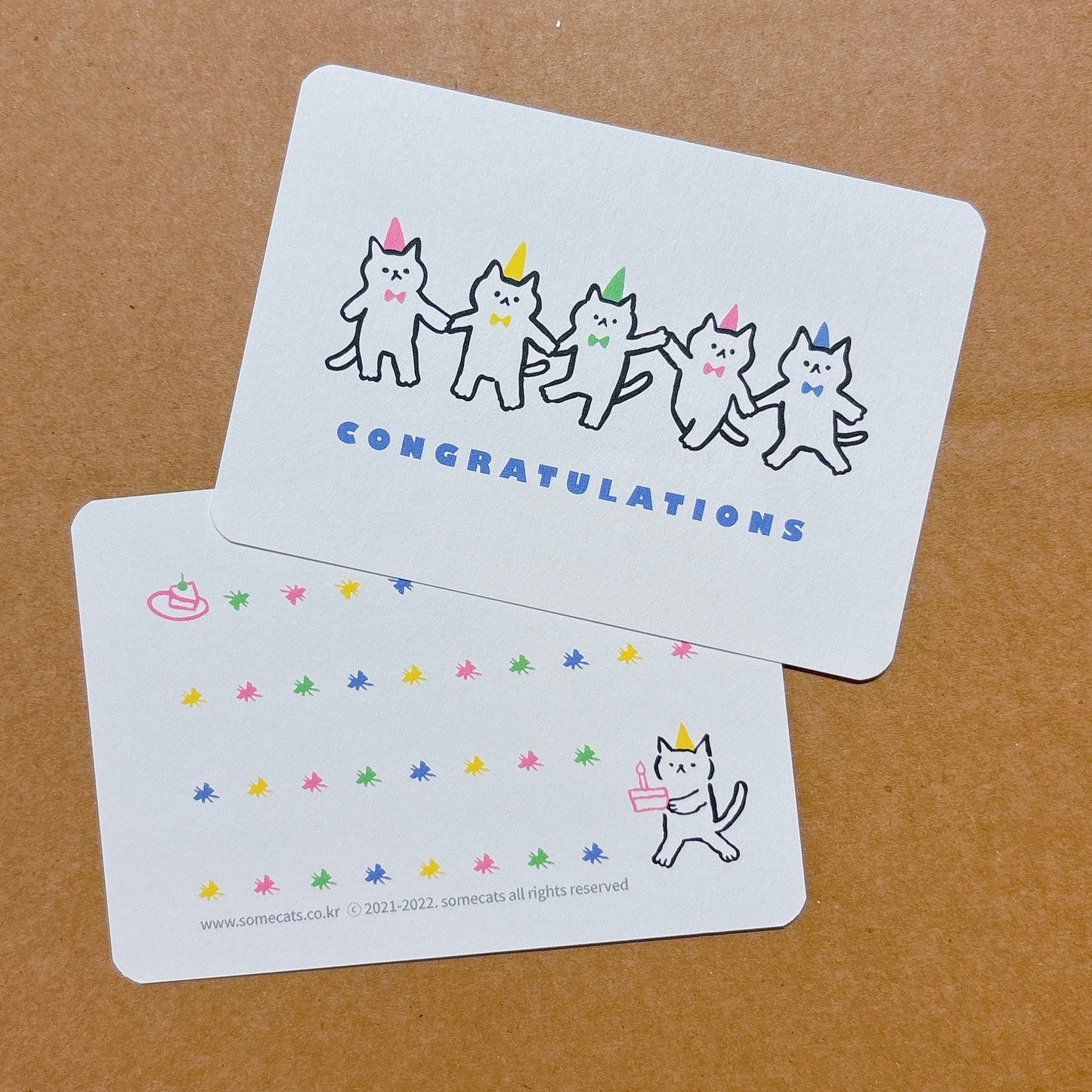 韓國插畫師썸캣츠可愛貓咪小卡 - Congratulations‼️