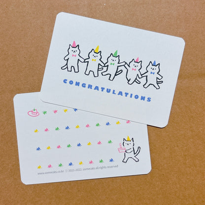韓國插畫師썸캣츠可愛貓咪小卡 - Congratulations‼️
