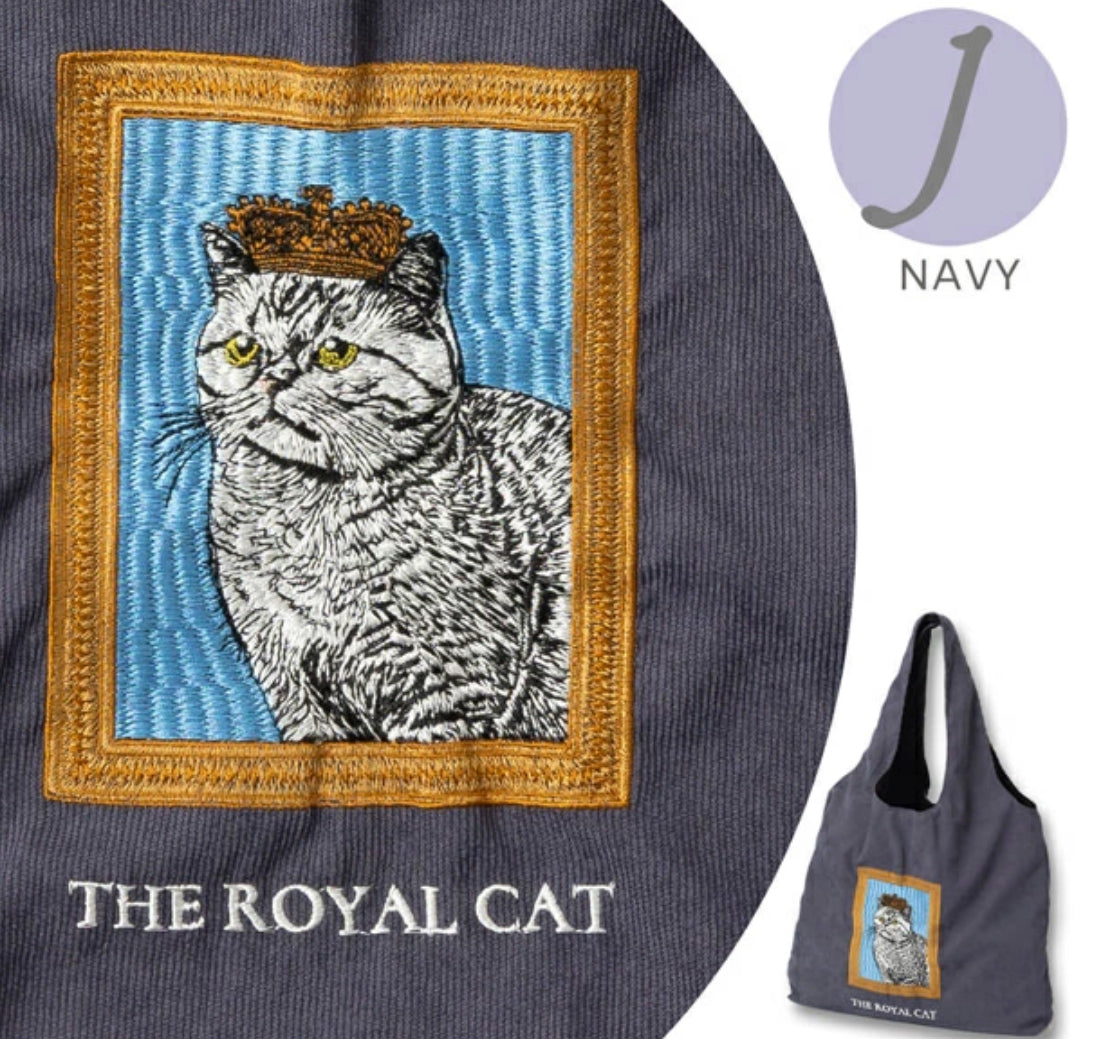 日本Joblie Animal Family 猫刺繍布袋 - 貓女皇，The Royal Cat （預購貨品）