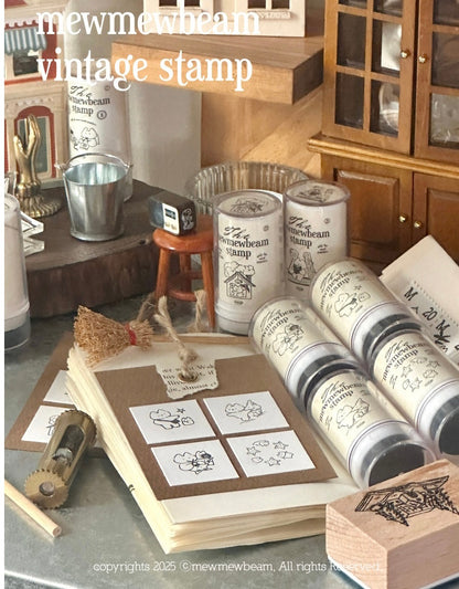 韓國Mewmewbeam 復古懷舊自帶墨水印章 - 星之系列* [預購貨品，下單後14天出貨]