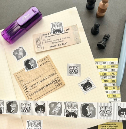 日本the Neko-noki 貓咪紙品: 黑白貓咪貼紙