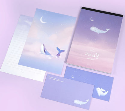 韓國雲彩鯨魚Note Pad  - 2 款選擇 (預購貨品，下單後14天出貨)